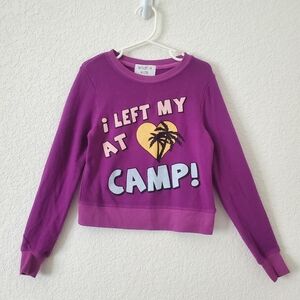 Wildfox Kids Purple Soft Cozy Graphic Sweater Sweatshirt Beach Palm Trees NWT